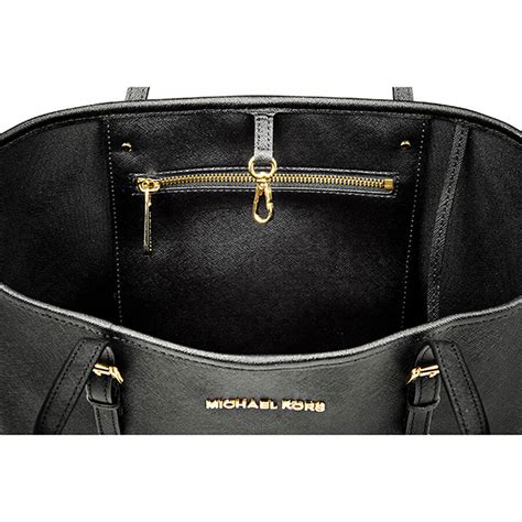 michael kors jet set small travel satchel black|Michael Kors saffiano bag.